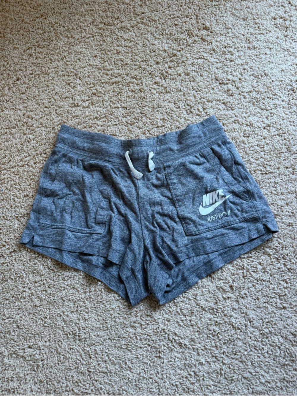 Nike Women’s Heather Gray Athletic Lounge Shorts with Drawstring